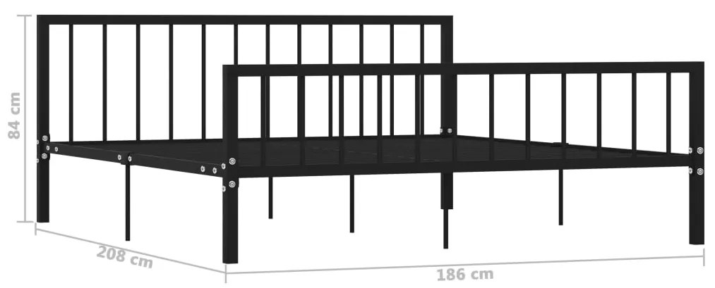 Estrutura de cama em metal 180x200 cm preto