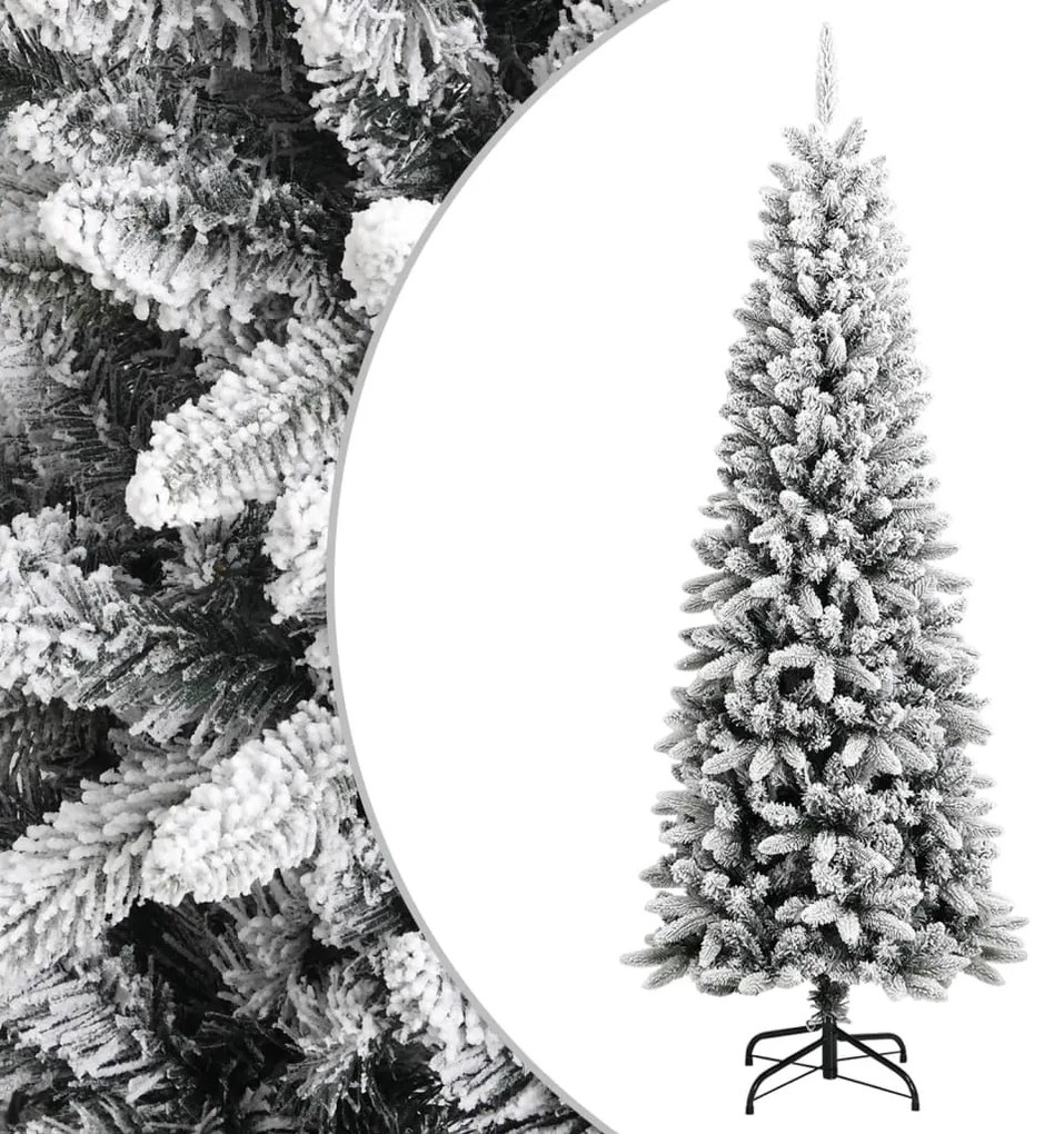 vidaXL Árvore de Natal artificial com neve PVC &amp; PE 210 cm