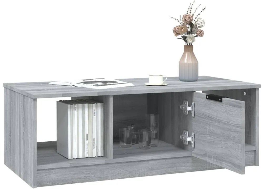 Mesa de centro 102x50x36cm derivados de madeira cinzento sonoma