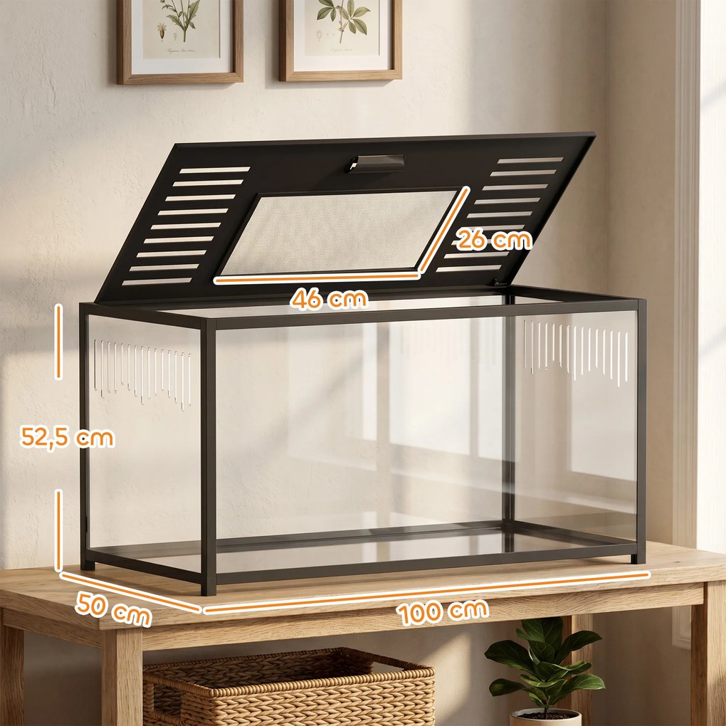 Gaiola para hamsters e roedores 100x50x52,5 cm (ACESSORIOS NÃO INCLUIDOS) com vista panorâmica de 360°, estrutura robusta em metal, espaço estanque, p