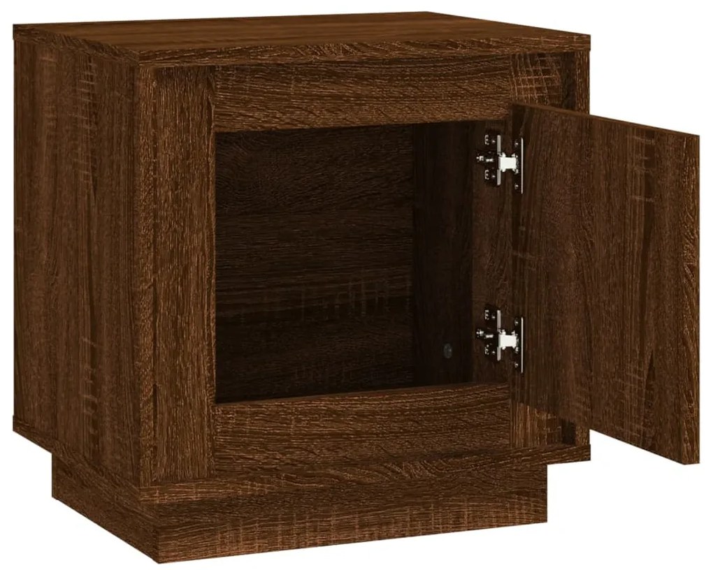 Mesas cabeceira 2 pcs 44x35x45 deriv. madeira carvalho castanho