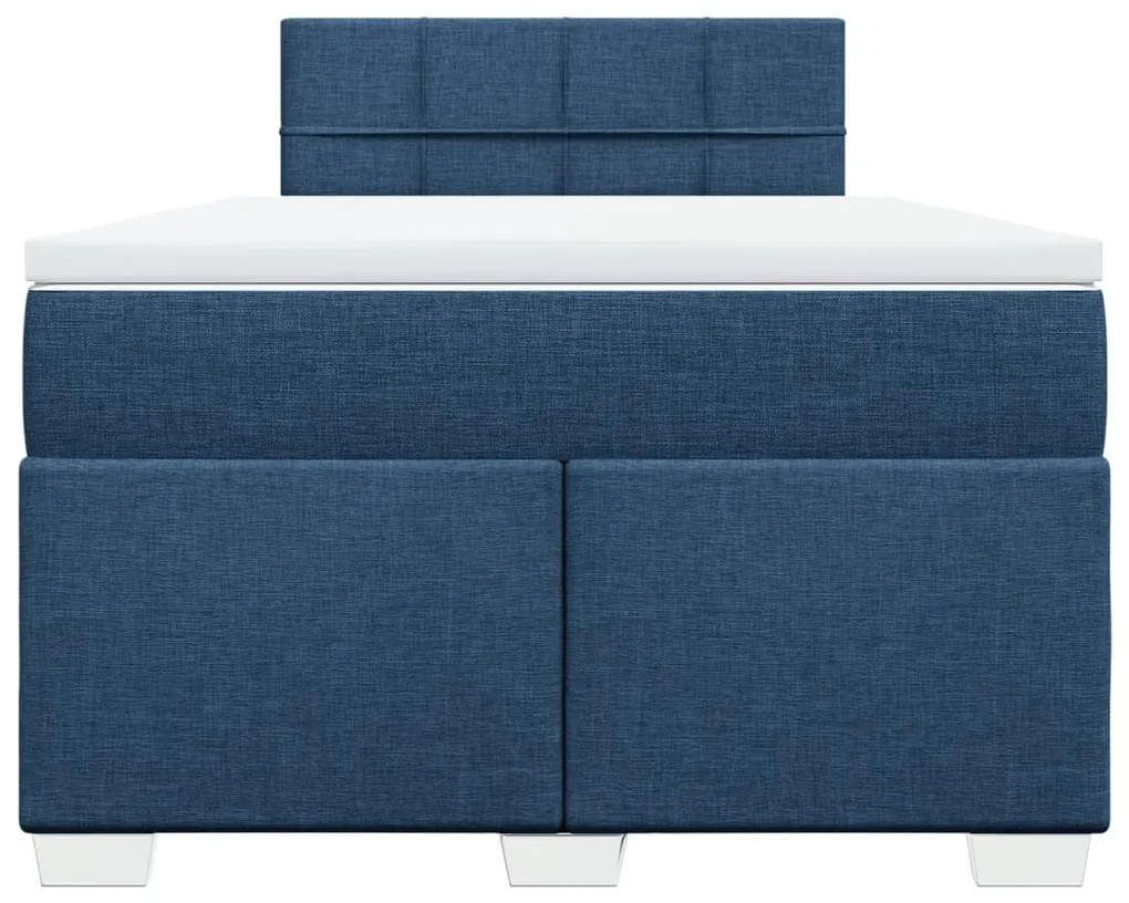 Cama boxspring com colchão 120x190 cm tecido azul