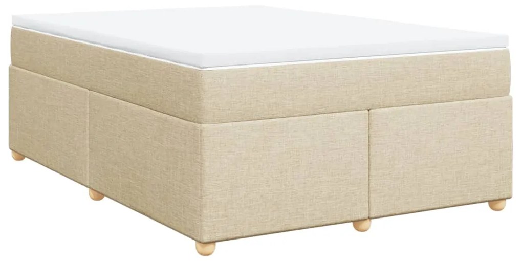 Cama com molas/colchão 140x200 cm tecido cor creme