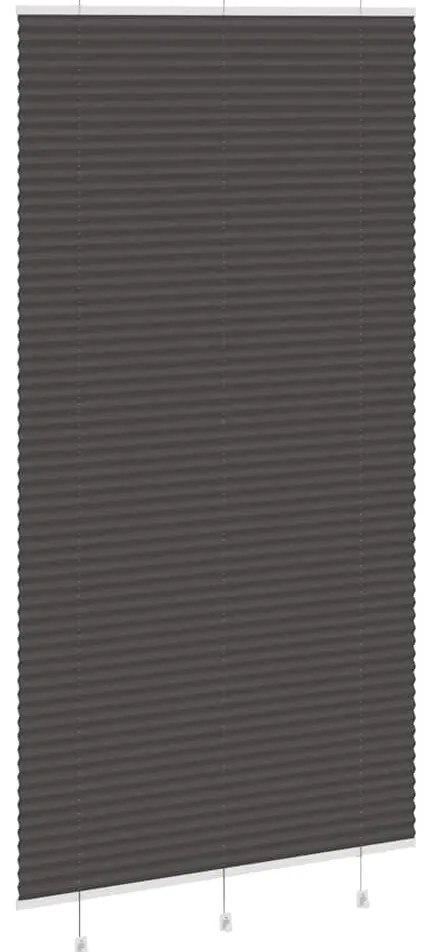 Preto Plissada Cega 110x200 cm Largura Tecido 109,4cm Poliéster