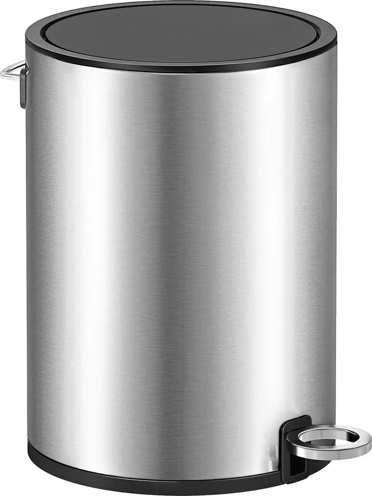 Caixote lixo casa de banho 3 litros com tampa Prateado + preto