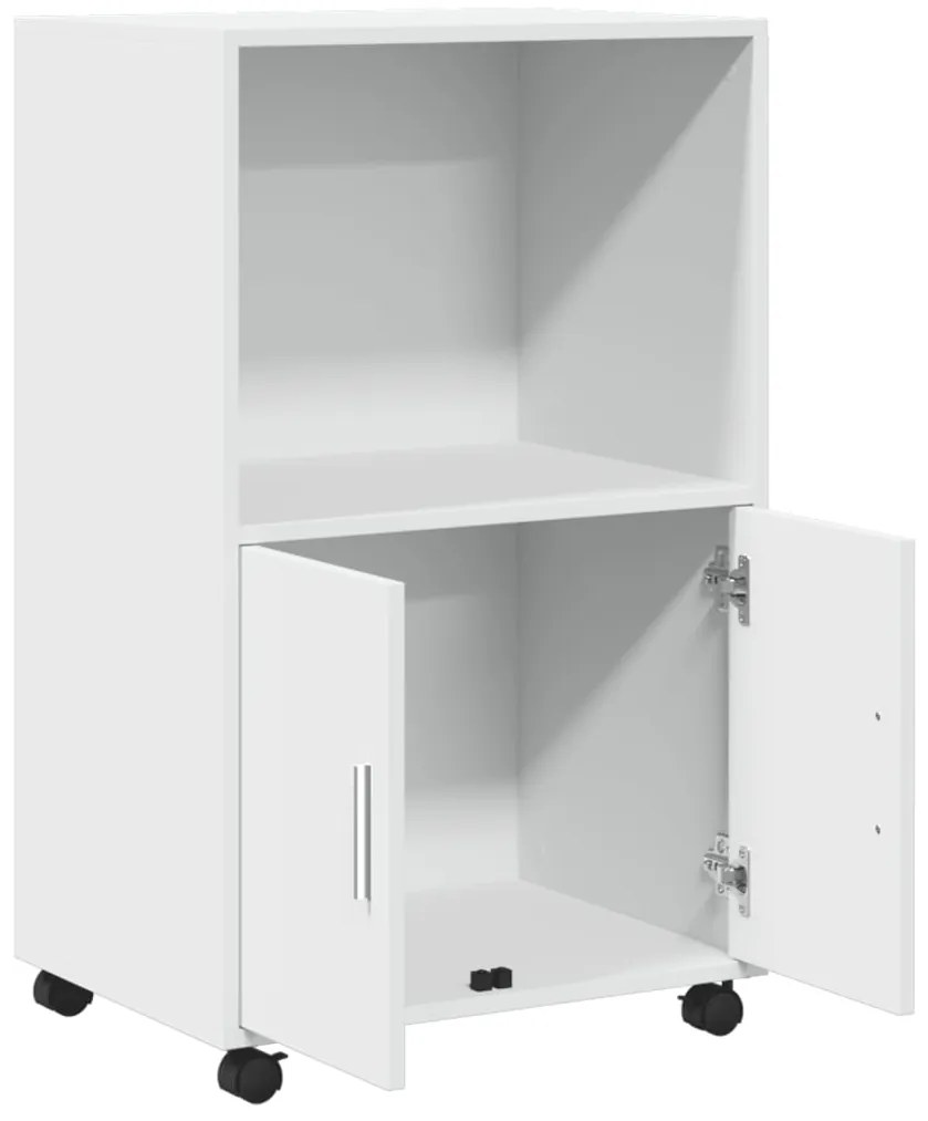 Móvel com rodas 55x40x91 cm derivados de madeira branco