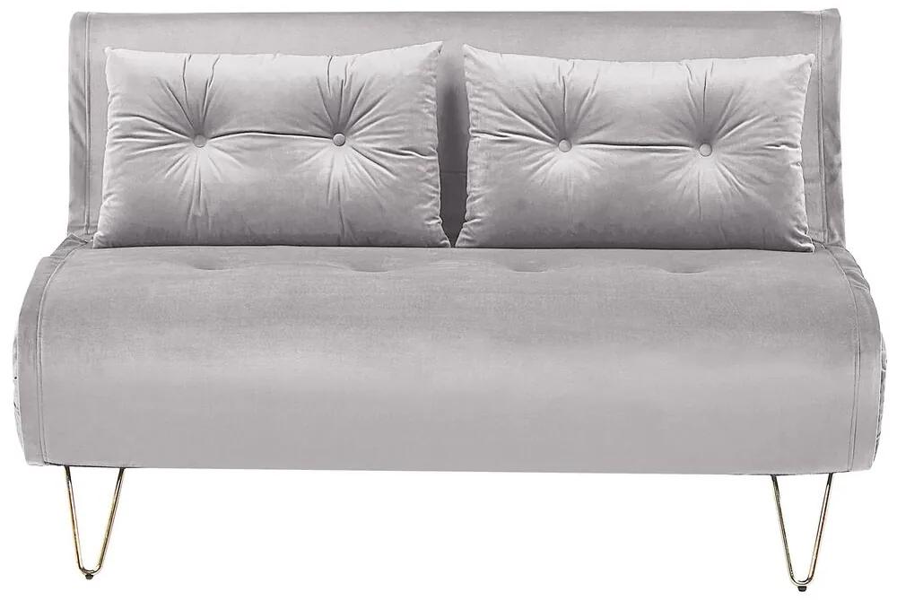 Sofá-cama 2 lugares em veludo cinzento VESTFOLD Beliani