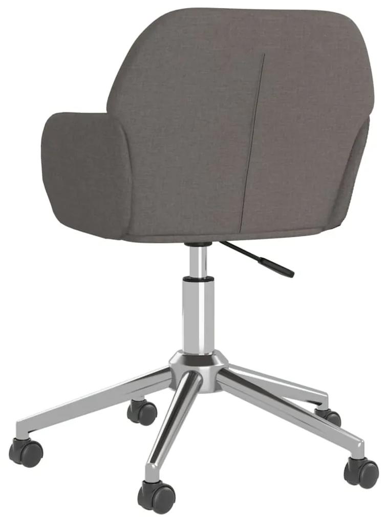 Cadeira de escritório giratória tecido cinzento-escuro