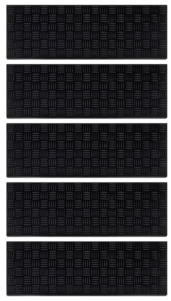 Tapetes de escada 5 pcs 25x75 cm borracha