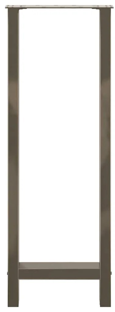 Pés de mesa de bar em aço natural, 2 peças, 50x (110-111) cm, aço