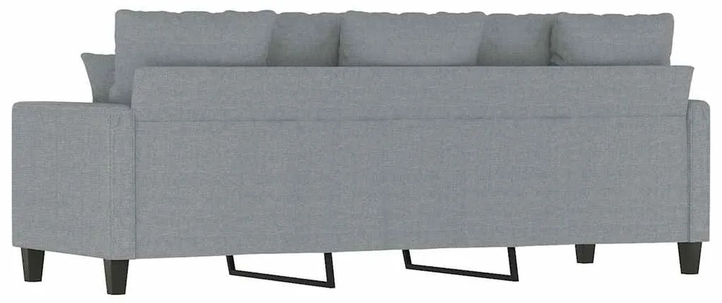Sofá de 3 lugares 180 cm tecido cinza-claro
