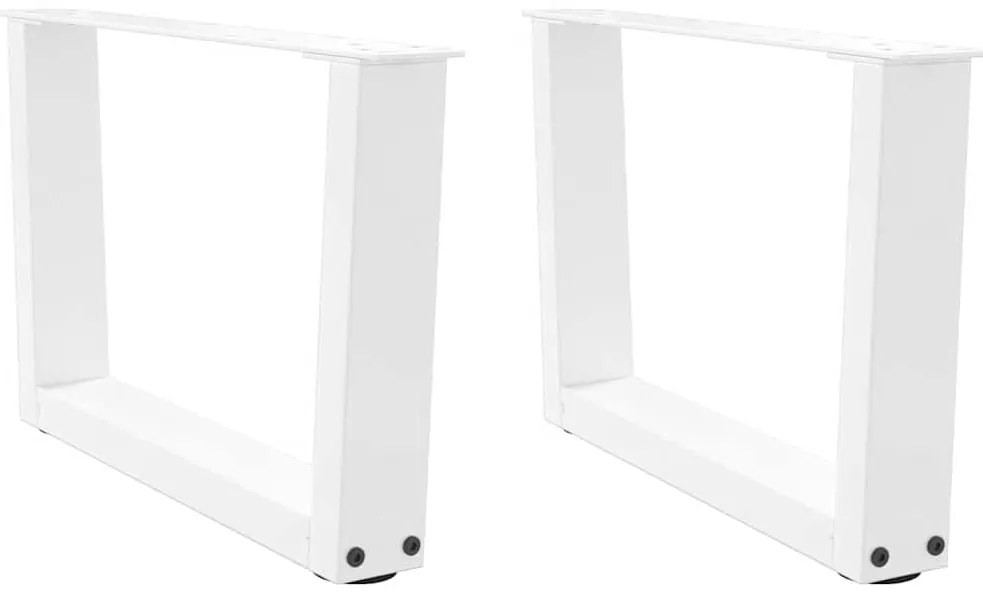 vidaXL Pés para mesa de centro em V, 2 peças, branco, 60x(30-31,3) cm, aço