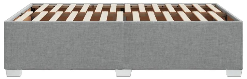 Estrutura de cama sem colchão cinza claro tecido