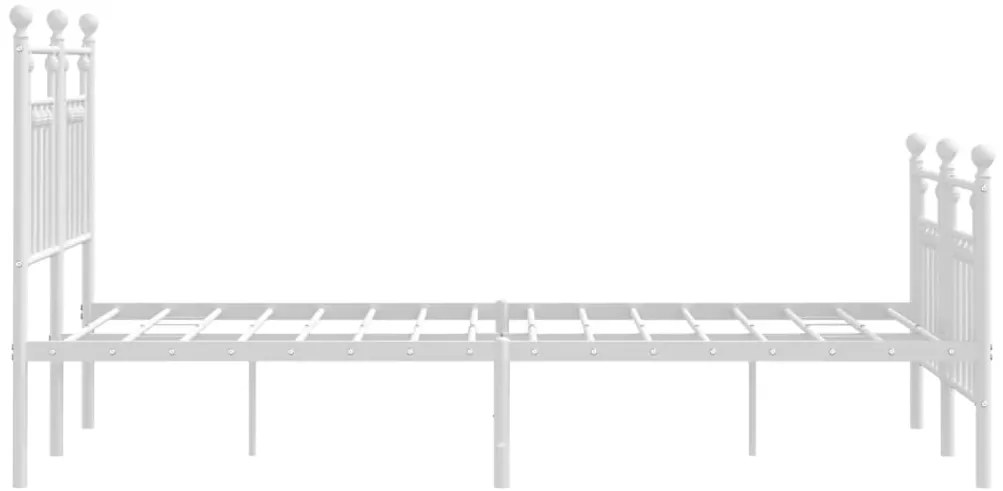 Estrutura de cama com cabeceira e pés 120x200 cm metal branco