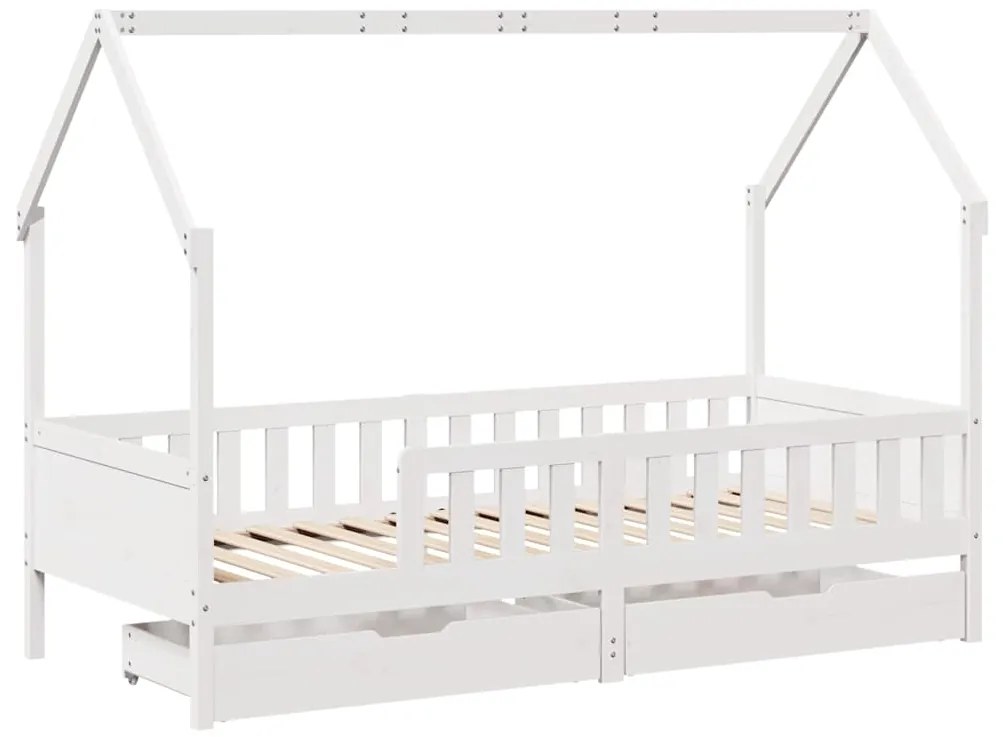 Estrutura de cama infantil c/ gavetas 80x200 cm pinho maciço