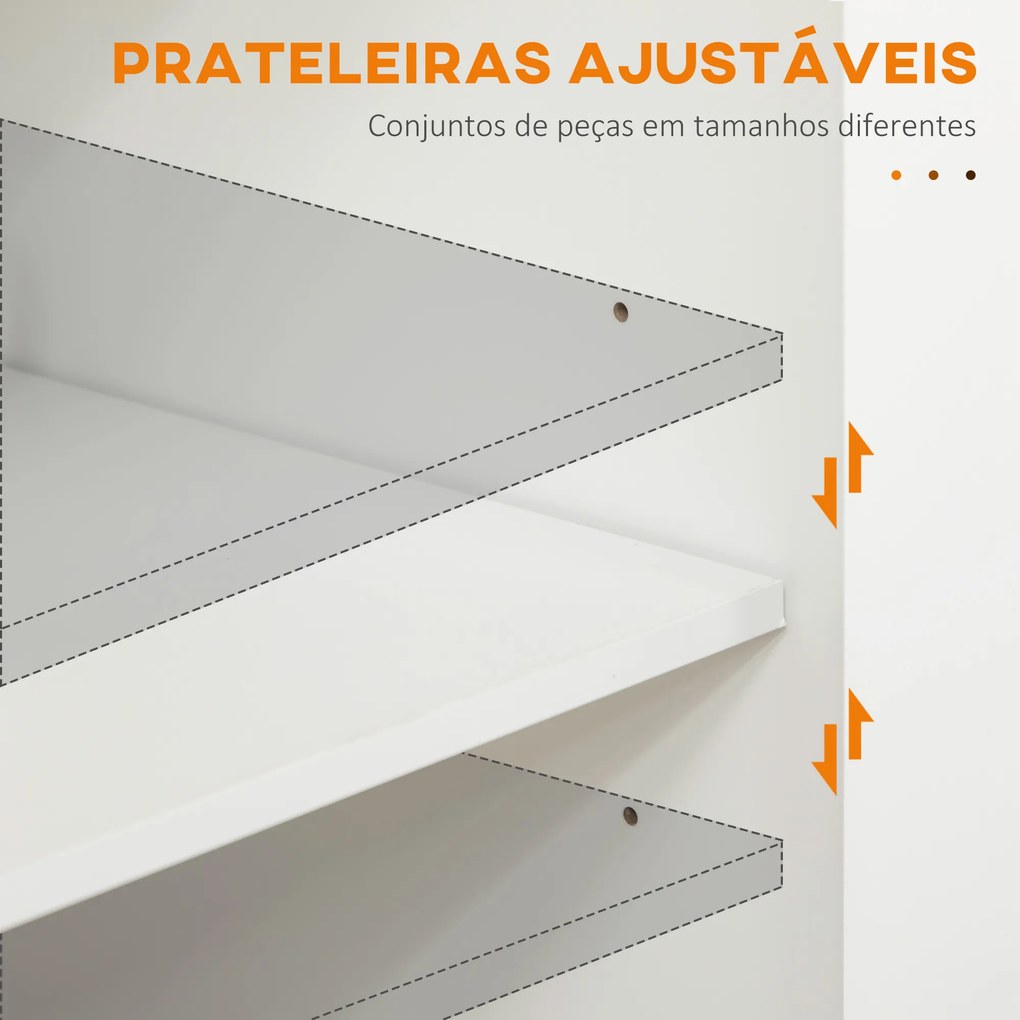 Carrinho de Cozinha com Prateleira Interior Ajustável Gaveta Barra e Suporte para Temperos 109x40x89 cm Branco
