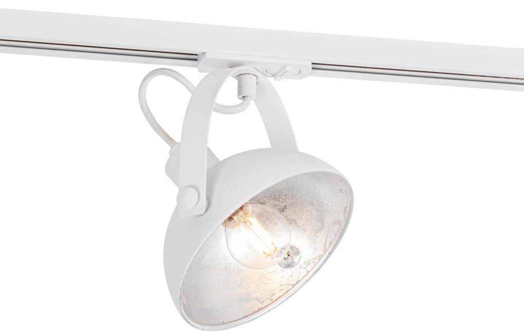 Foco de trilho industrial branco com interior prateado - Iconic Magnax