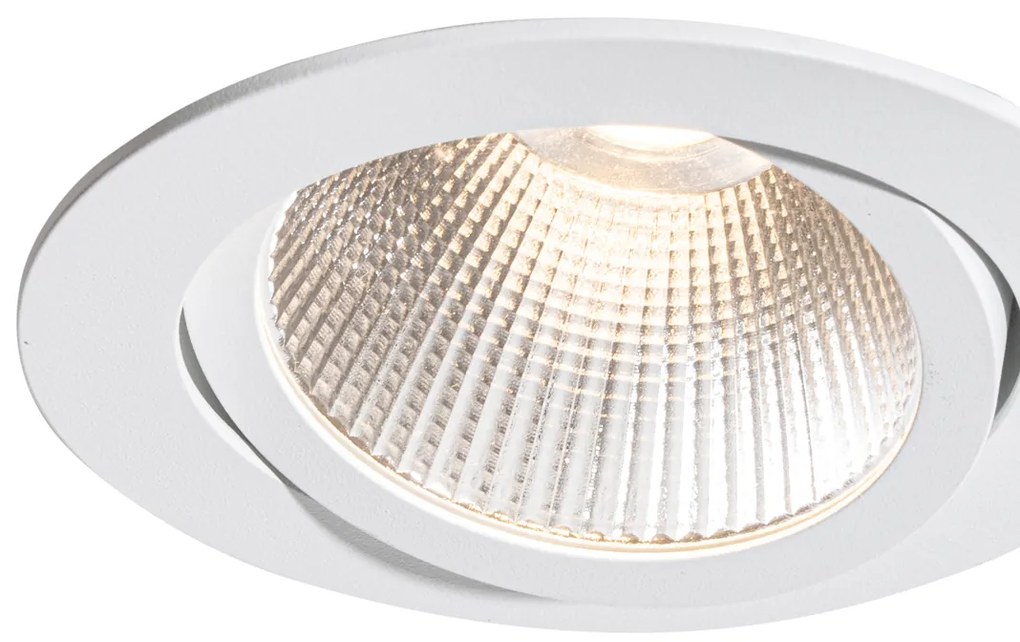 Set van 6 inbouwspots wit 9,5cm incl. LED 1300 lm dimbaar IP23 - Gaius