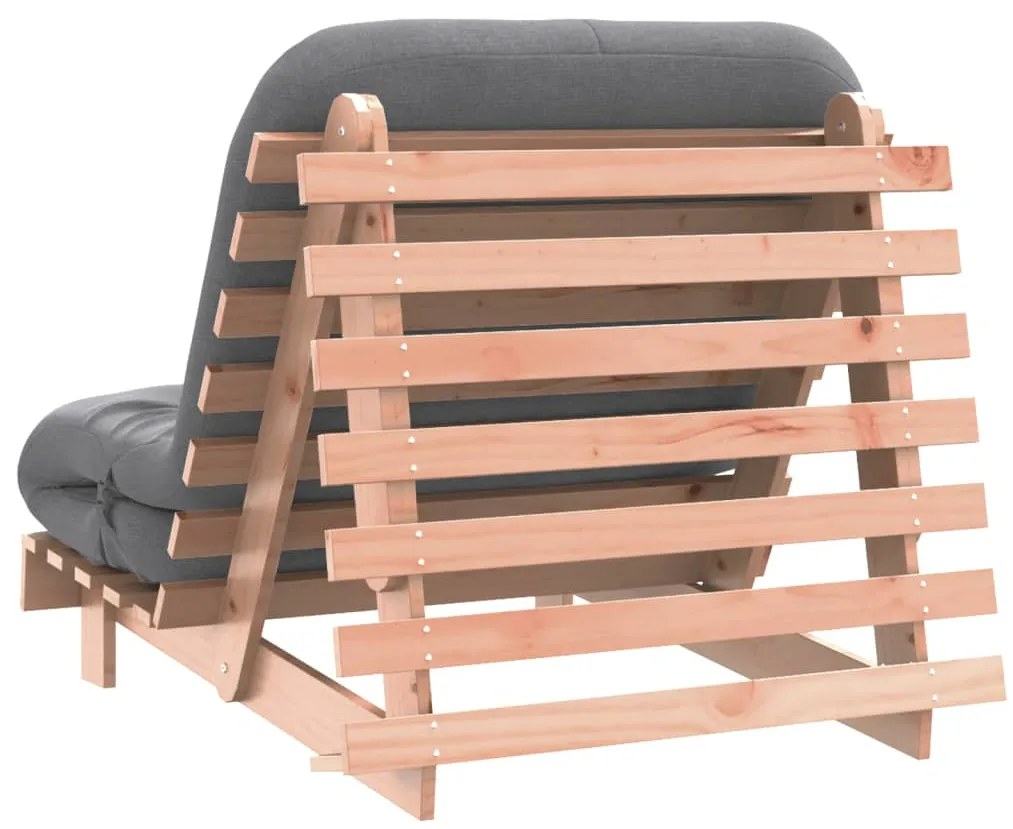 Sofá-cama futon com colchão 80x206x11 cm madeira douglas maciça
