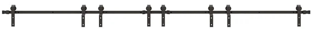 Kit de ferragens para porta deslizante 400 cm aço preto