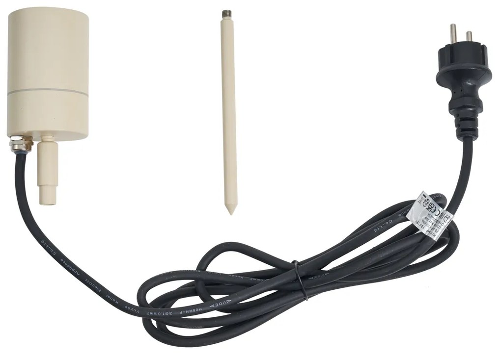 Foco de jardim creme GU10 50mm ajustável IP44 com cabo e ficha - Solo