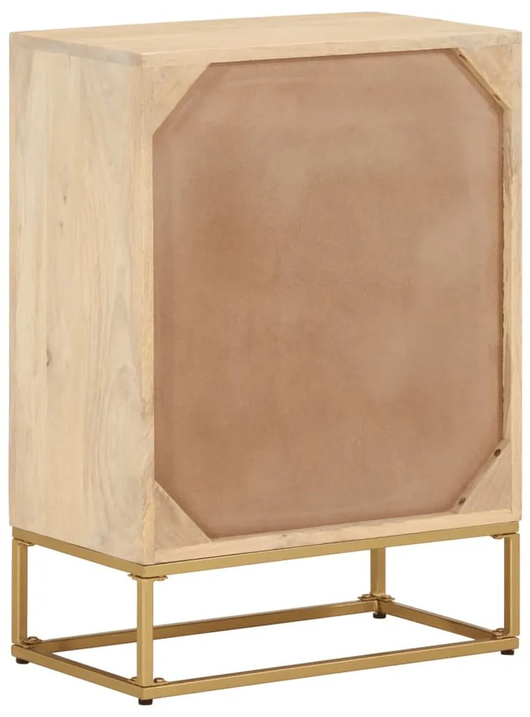 Cómoda 55x30x76 cm madeira de mangueira maciça e ferro