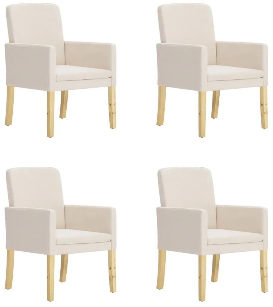 vidaXL Cadeiras de jantar 4 pcs tecido cor creme