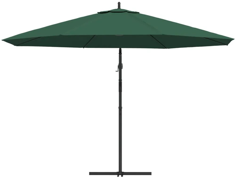 Guarda-sol de jardim cantilever 3,5 m verde