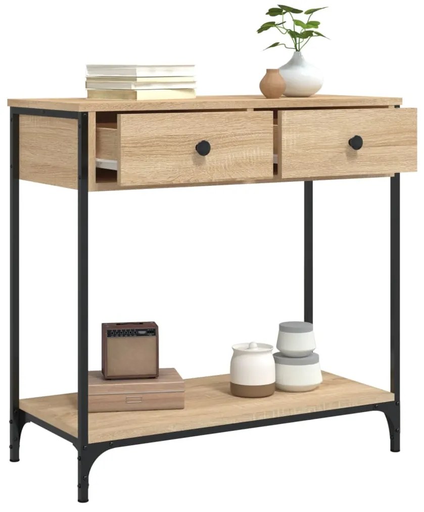 Mesa consola 75x34,5x75 cm derivados de madeira carvalho sonoma