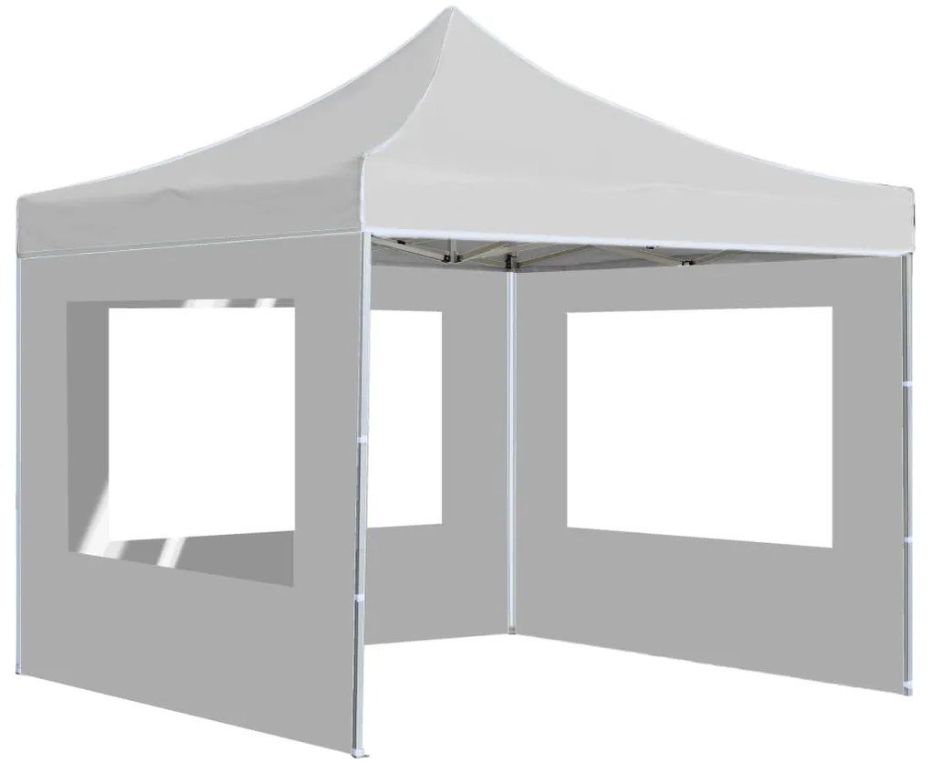 Tenda dobrável profissional com paredes 2x2m alumínio branco