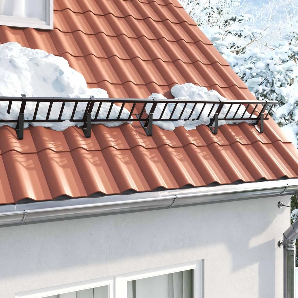 vidaXL Suporte para Proteção de Neve 6 pcs Preto 29,5 x 3 x 34,5 cm