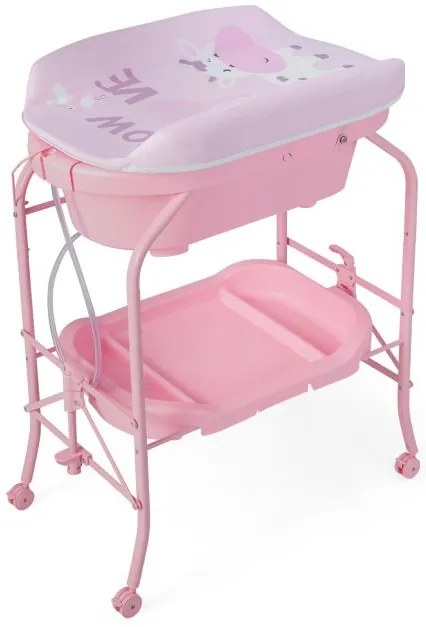 Trocador de fraldas 2 em 1 com banheira e trocador dobrável - Branco