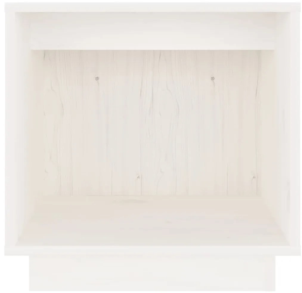 Mesa de cabeceira 40x30x40 cm madeira de pinho maciça branco