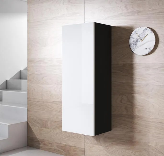 Armário de Parede Vigo – 40x126 cm – Preto e Branco