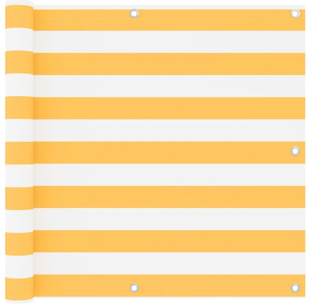 Tela de varanda 90x600 cm tecido Oxford branco e amarelo