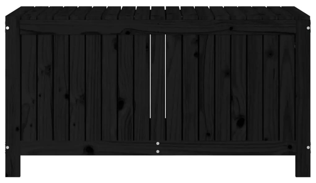 Caixa de arrumação jardim 121x55x64 cm pinho maciço preto