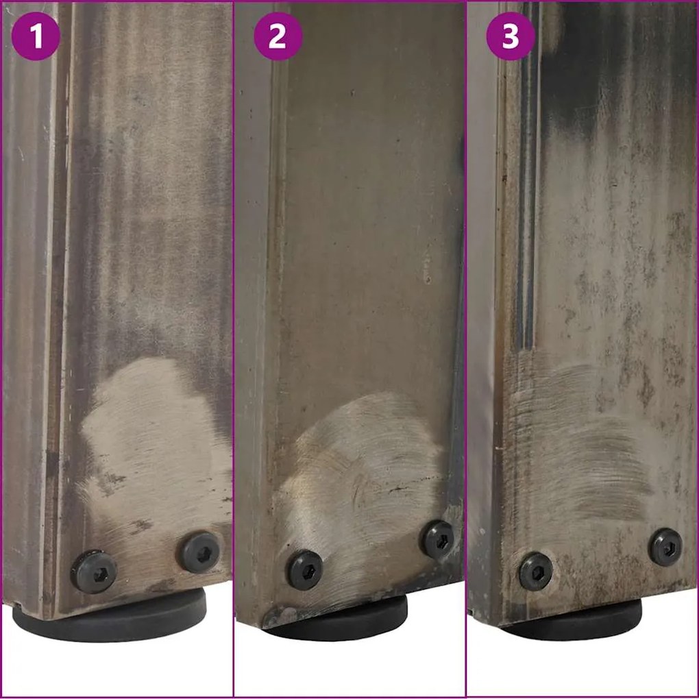 Pés para mesa de jantar em formato de V, 2 peças, aço natural, 60x(72-