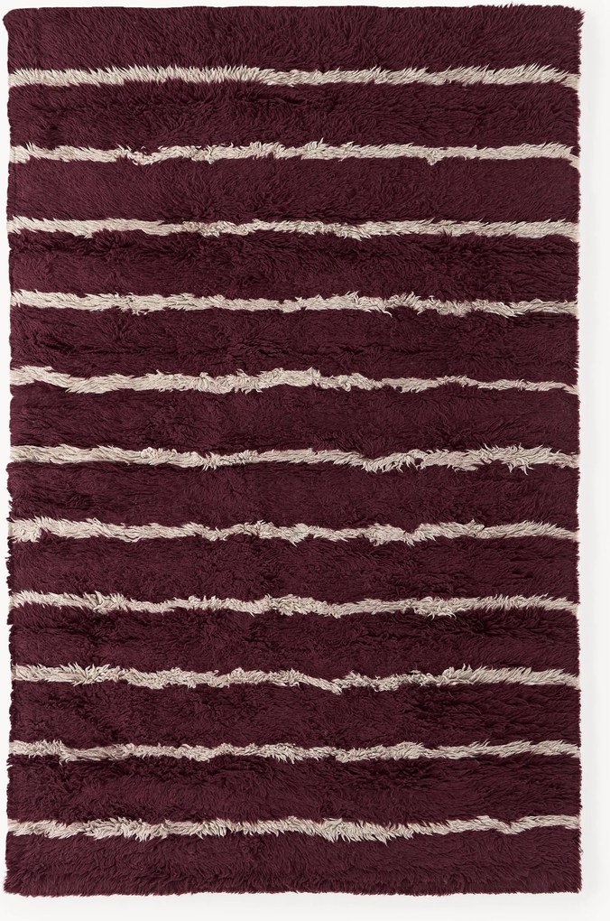 Tapete de lã artesanal de pelo comprido Chaz