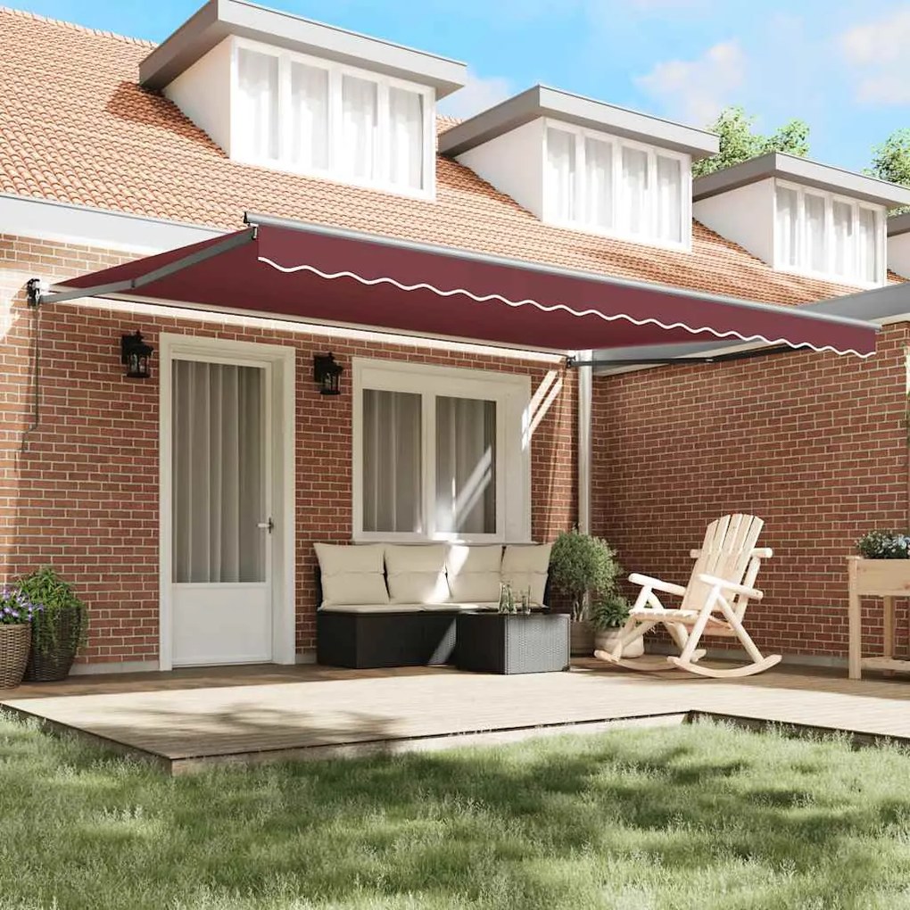 Toldo retrátil manual 450x300 cm bordô