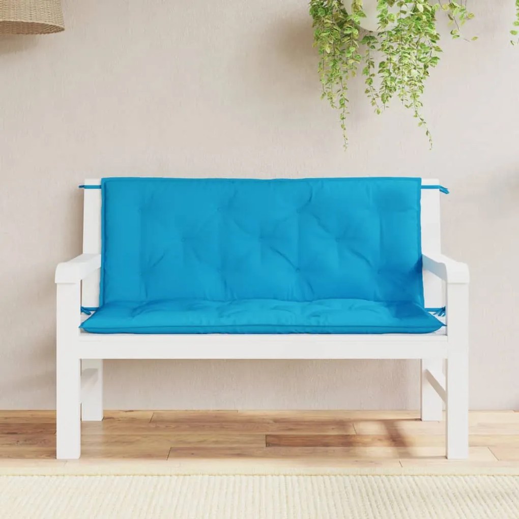 Almofadões banco jardim 2 pcs tecido oxford azul-claro