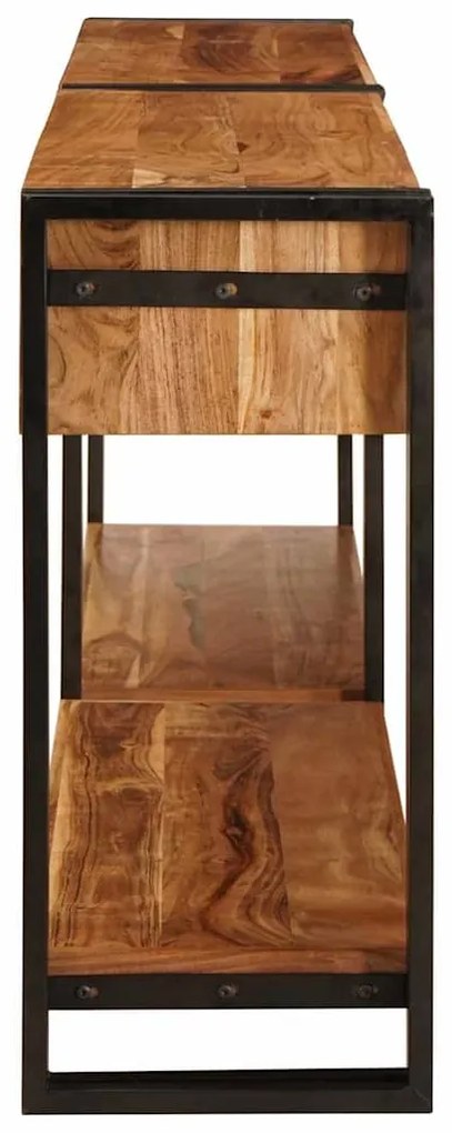 Mesas consola 2 pcs Castanho Madeira de acácia maciça