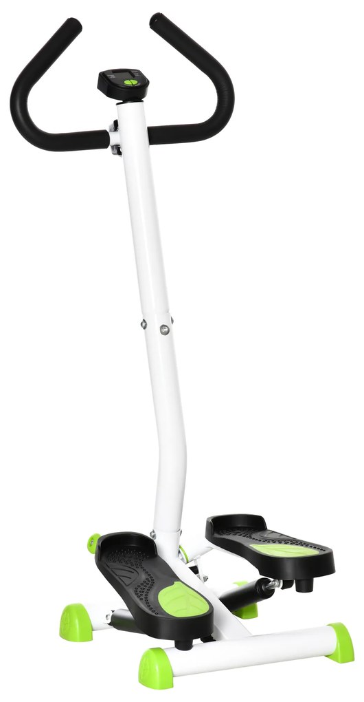 Máquina de Step Stepper Fitness em Casa com Tela LCD Alça e Pedais Antiderrapantes para Ginásio 55x44x108 cm Branco