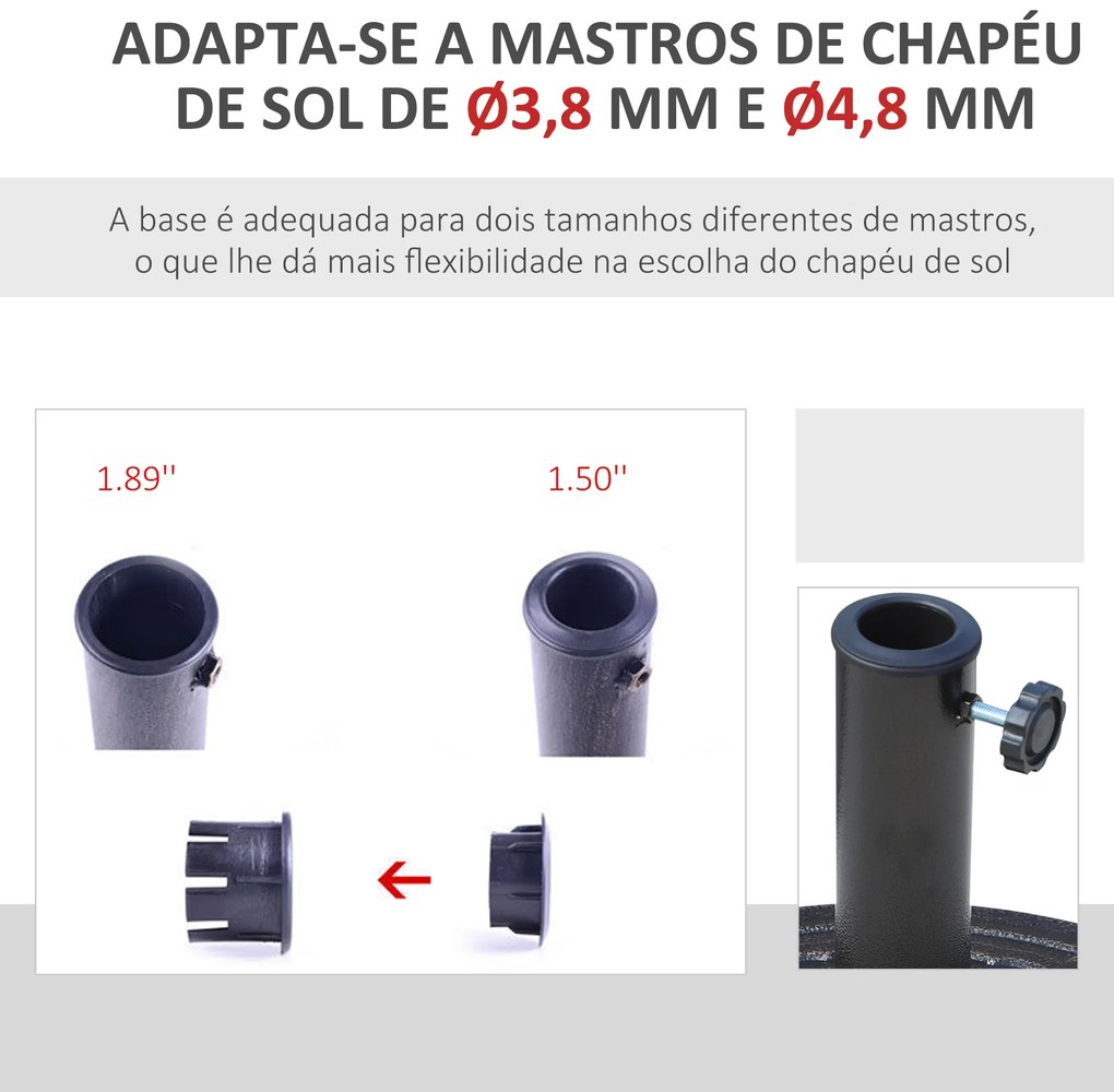 Base para Chapéu de Sol Redonda Suporte para Chapéu de Sol de Resina p