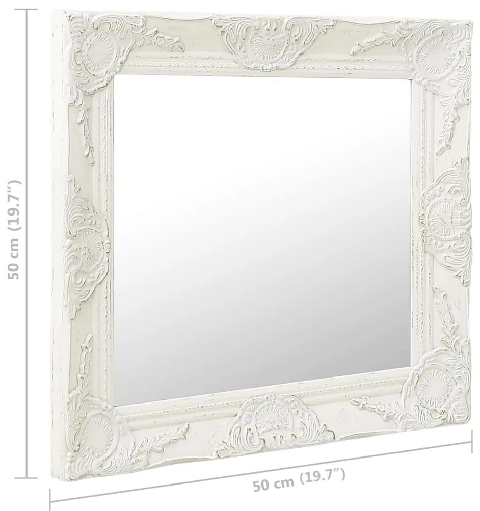 Espelho de parede estilo barroco 50x50 cm branco