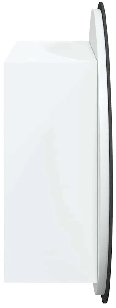 Armário p/ casa de banho c/ espelho redondo e LEDs branco
