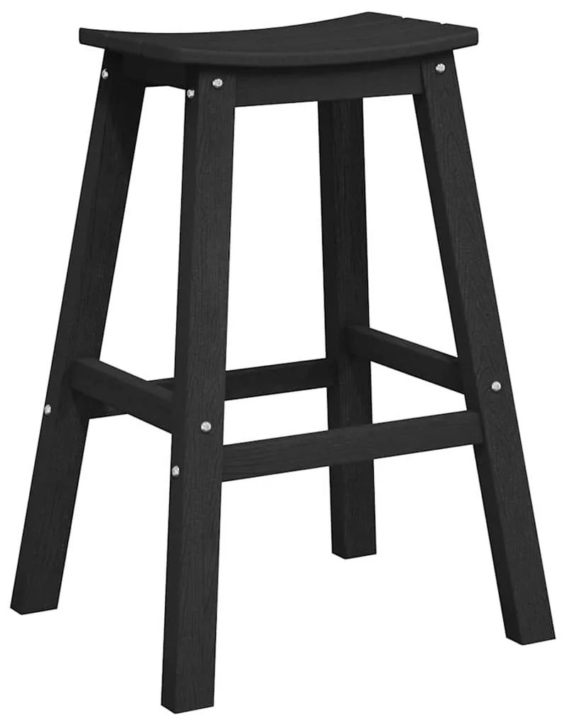 Banquetas 2 pcs Pretas HDPE