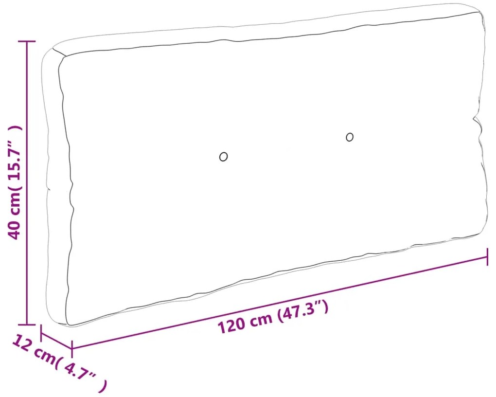 Almofadão para sofá de paletes 120x40x12 cm tecido azul-marinho