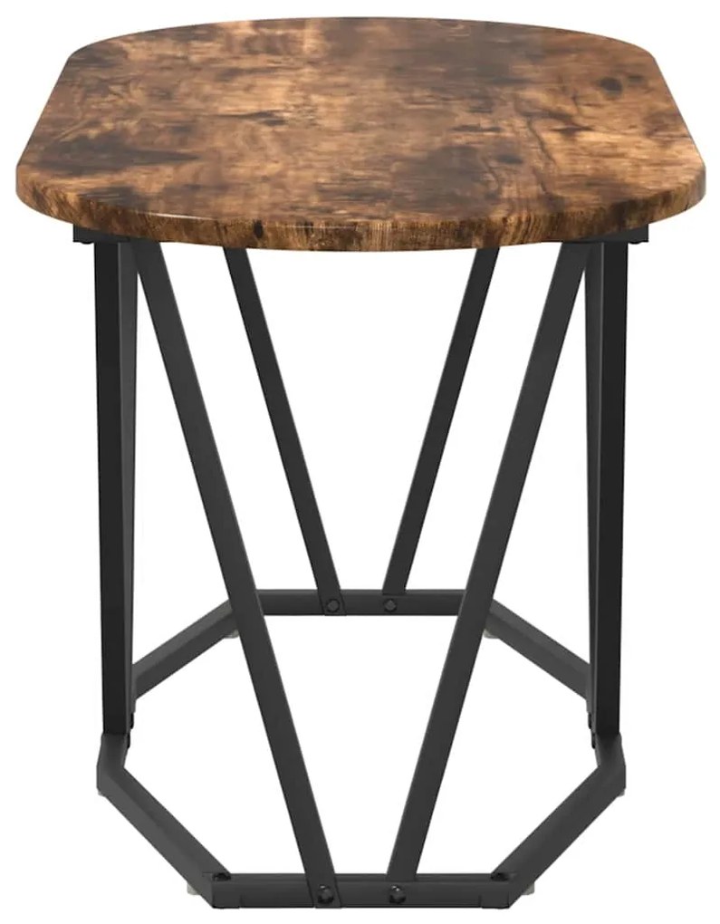 Mesa de Centro em Carvalho Defumado 80x40x40,5 cm em Madeira e Metal