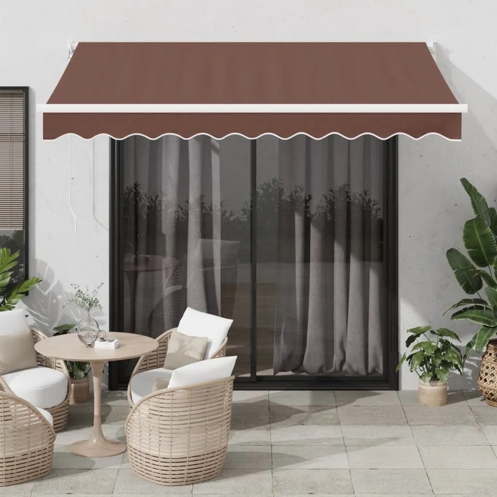 Toldo retrátil manual 300x250 cm castanho