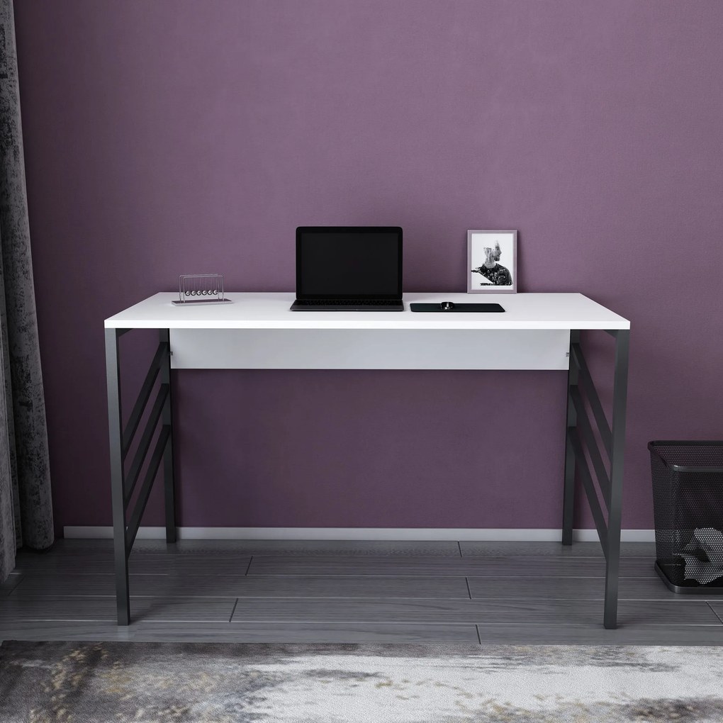 Secretária de Estudo Josephine - Preto e Branco - 120x60x74,8 cm